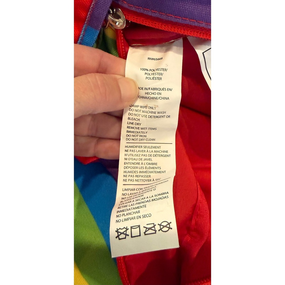 Dickies Unisex Large Backpack Colton Rainbow Striped Canvas Bag Festival School - Picture 6 of 8